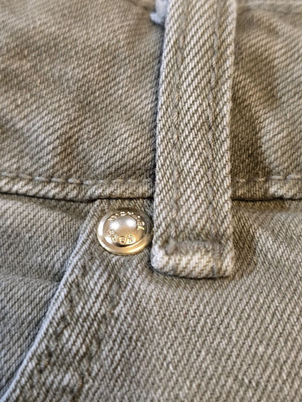 Michael Kors Olive Green Denim Cargo Midi Skirt Front Slit Size 8 - Picture 4 of 8